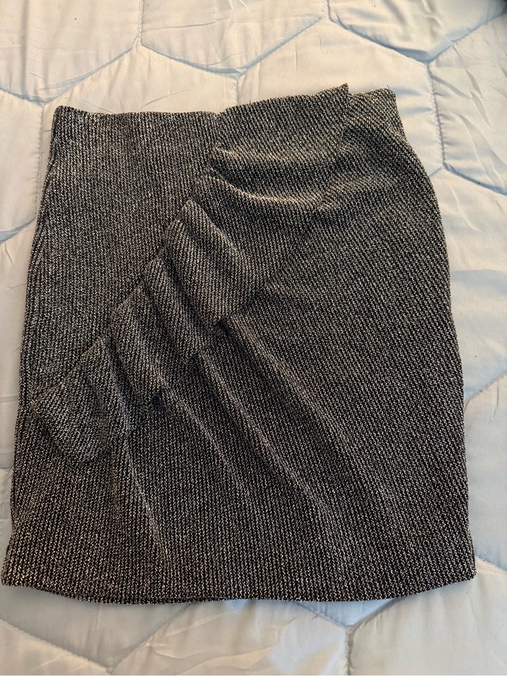 IRO Black and Silver Ribbed mini Skirt